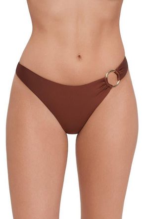 Steve Madden Scoop Front Ring Hipster Bikini Bottoms in Oak Brown at Nordstrom, Size X-Large