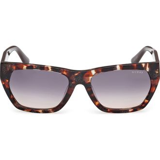 Guess Geometric Sunglasses in Dark Havana /Gradient Smoke at Nordstrom Rack