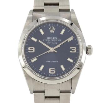 Rolex Pre-owned Air-King Stainless Steel Automatic 14000M - Dames - Vintage Horloges - Blauw - ONE Size - Vintage