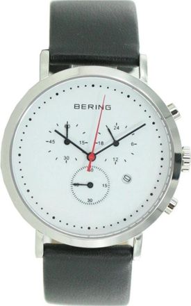 Bering Unisex Analoog Kwartshorloge uit de Classic Collection met Kalfsleren Band en saffierglas 10540-404 - unisex - Horloges - Grijs - ONE Size - Accessoir