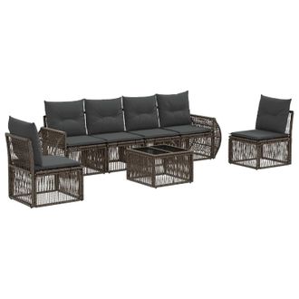 vidaXL Conjunto De Sof&aacute;s De Jard&iacute;n 7 Pcs Gris Y Gris Oscuro Vidaxl