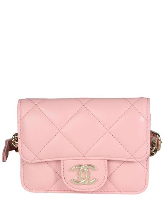 Chanel Pink Quilted Lambskin Elegant Chain Mini Belt Bag (Authentic Pre-Loved)