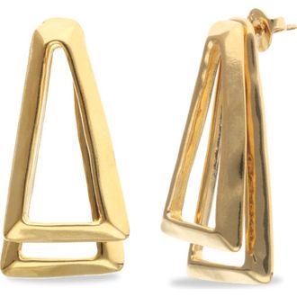 UNOde50 Gold-tone Open Triangle Stud Earrings at Nordstrom