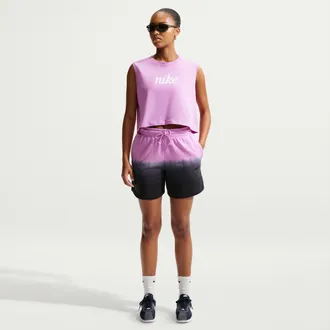 Nike Womens Nike Sportswear Phoenix Fleece Mid-Rise Shorts in Purple | IF7370-503