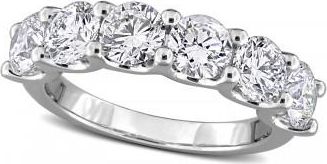 Allurez Round Cut Lab Grown Diamond Semi-Eternity Ring 14K White Gold (3.00ct)