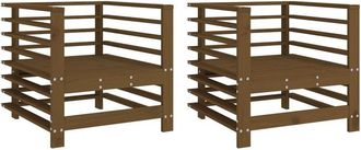 vidaXL Garden Chairs 2 pcs Honey Brown Solid Wood Pine vidaXL