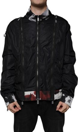 Dolce & Gabbana Black Nylon Full Zip Men Bomber Jacket Polyester Clothing