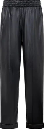 Celine Womens Trousers Lambskin Black Leather