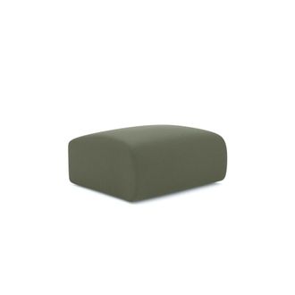 Sia Home Puf tejido de trama verde oliva