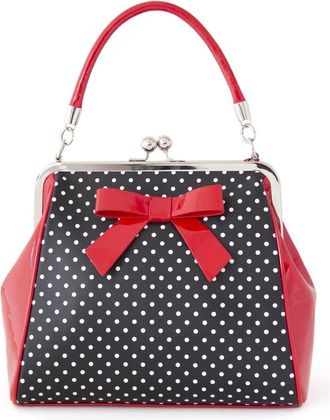 Banned Polka Starr Handbag Black & Red