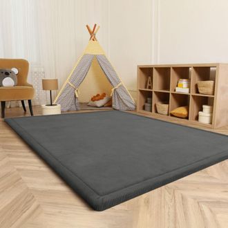 Paco Home Paco Home Alfombra De Habitacion Bebe Infantil Ni&ntilde;a Ni&ntilde;o De Juego Suave Antideslizante Antracita, &Oslash; 200 Cm Redon