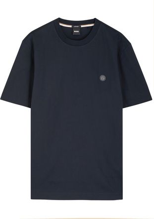 BOSS Boss Logo-appliqu&eacute; Cotton T-shirt - Dark Blue - S