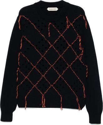 Namacheko Maglione girocollo con motivo a intarsio - Blu