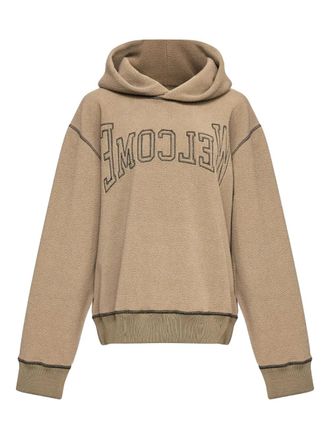 Maison Margiela Hoodie met geborduurde tekst - Beige