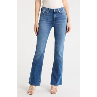 Paige Laurel Raw Hem High Waist Canyon Bootcut Jeans in Bookshelf at Nordstrom, Size 25