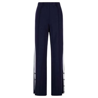 Zusss Joggingbroek met wijde pijpen en zijbies - Dames - Broeken - Blauw - Maat: S Spandex