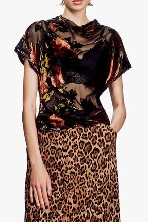 Anna Sui Folia Devore Top in Russet Multi at Nordstrom, Size X-Small