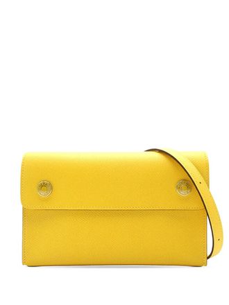 Herm&egrave;s 2024 Epsom Hermesnap Wallet On Strap crossbody bag - women - Calf Leather - One Size - Yellow