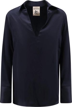 Semicouture Blouses - Dames - Blouses - Blauw - L - Overhemden