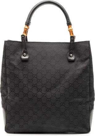 Gucci Pre-owned Handbags, female, Black, Size: ONE SIZE Pre-owned Bamboo Handle Tote Bag