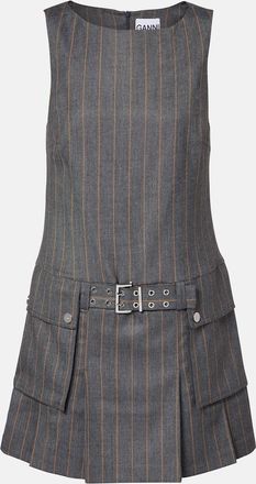 Ganni Abito gessato con cintura