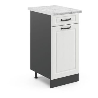 Vicco Mobiletto base per cucina R-Line, Bianco casa di campagna, 40 cm, pl Marmo Vicco