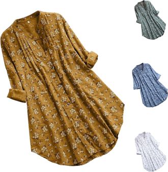 Generic Cotton Tops for Women UK Tunics Made in Italy Linen Dresses Cheesecloth Tops Womens Summer Tops Tartan Tops for Women Ladies Summer Tops Long Shirts f