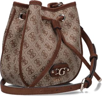 Guess Samantha Mini Drwstrn Bucket - Dames - Tassen - Bruin - Maat: ONE Size