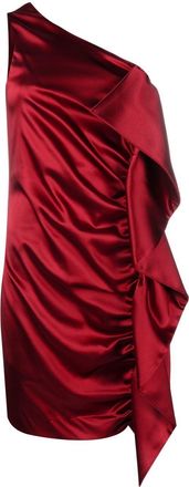 P.A.R.O.S.H. gathered-detail one-shoulder minidress - women - Polyamide/Acetate/Polyester/Spandex/Elastane - S