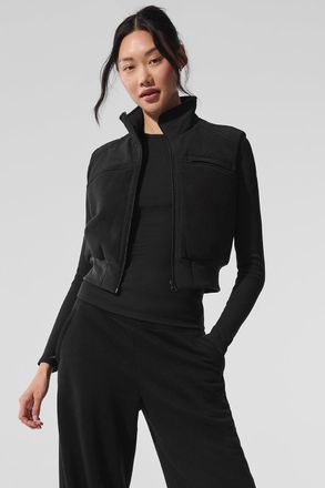 Alo | Polar Fleece Wintry Mix Vest in Black, Size: Large