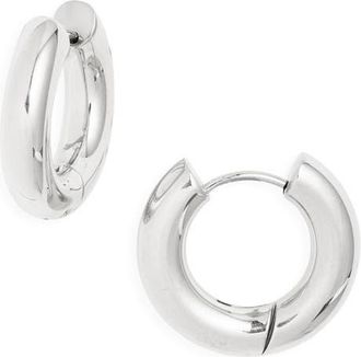 Nordstrom Waterproof Chubby Hoop Earrings in Silver at Nordstrom