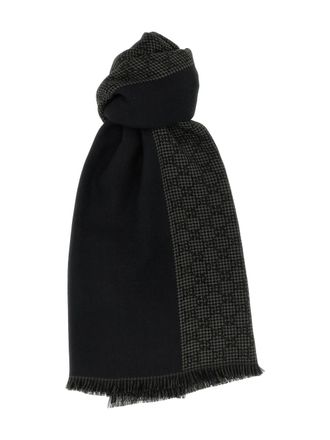 Gucci GG jacquard fringed scarf - men - Silk/Wool - One Size - Black