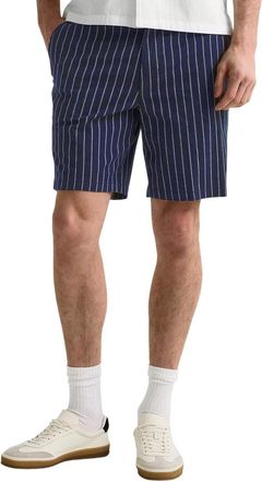 HUGO BOSS Heren Kane fleece-short met strepen en een relaxte pasvorm (Donkerblauw)