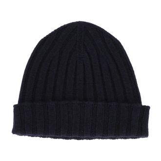 FILIPPO DE LAURENTIIS Rib-gebreide Muts - unisex - Hoeden - Blauw - ONE Size - Kasjmier - Accessoires