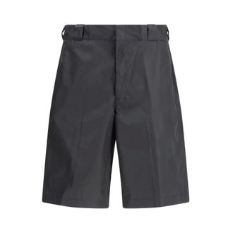 Prada Casual Shorts, male, Black, Size: M Re-Nylon Bermuda Shorts with Elastic Waistband