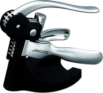 Arcos Sacacorchos Manual Abrebotellas Manual - Hecho De Aleaci&oacute;n De Zinc Y Abs - Color Negro Y Gris (incluye Cortac&aacute;psulas) - Negro Y Gris - Arcos