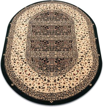 RugsX Alfombra De Lana Polonia Oval Vidriero Verde Oscuro Green 200x300 Cm