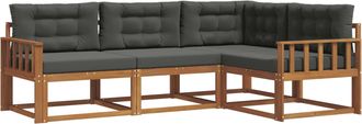 vidaXL Conjunto De Sof&aacute;s De Exterior 4 Uds. Natural Y Antracita Vidaxl
