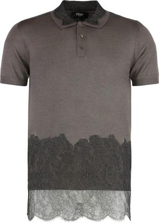 Fendi Polo Shirt - Heren - Polos - Grijs - L - Kasjmier - Tops
