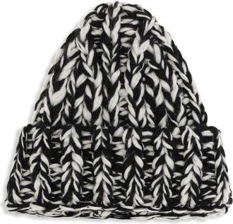Ami AMUBO012AK0022044BB Merino Wool Knit Beanie - Black
