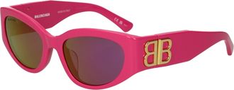 Balenciaga Acetaat Fuxia-zonnebril voor dames