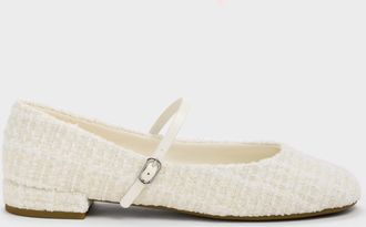 Charles & Keith Gertrude Tweed Round-Toe Mary Janes