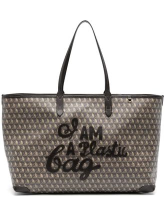 Anya Hindmarch I Am A Plastic Bag motif tote bag - women - Artificial Leather - One Size - Brown