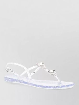 Casadei slides flat sole open toe transparent straps