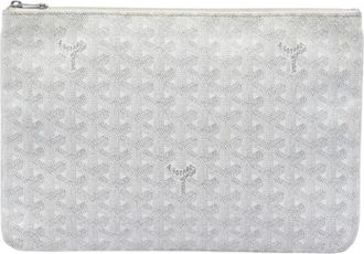 Goyard Pre-owned Senat MM Canvas Clutch - Dames - Pre-owned - Wit - Maat: ONE Size