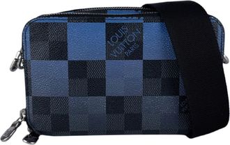 Louis Vuitton Black Blue Damier Graphite Damier Graphite Shoulder Bag (Pre-Owned)