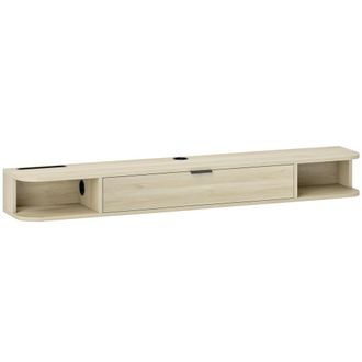 HOMCOM Mueble tv suspendido 140x24x16 cm madera natural