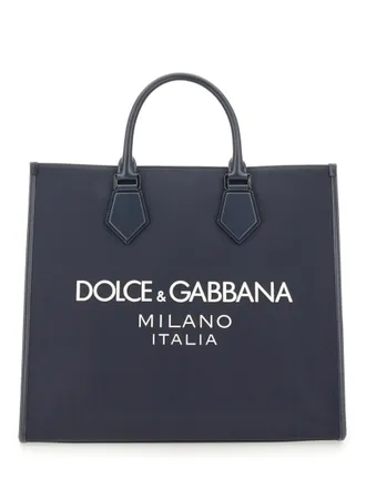 Dolce & Gabbana Navy Blue Logo Large Tote