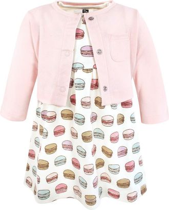 Hudson Baby Two-Piece Cotton Dress and Knit Cardigan Set in Macarons at Nordstrom, Size 18-24M
