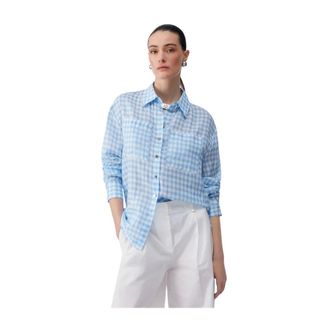 Liu Jo Dames, Blouses & Shirts, Blauw, Maat: XS Viscose